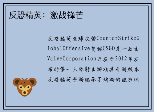 反恐精英：激战锋芒